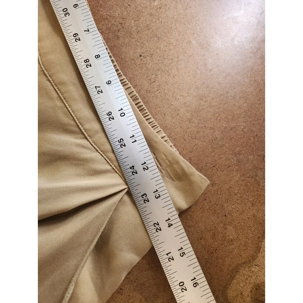 Preppy Wide Leg Palazzo Capri Pants XS Brown Oversized Quiet Luxury Academia